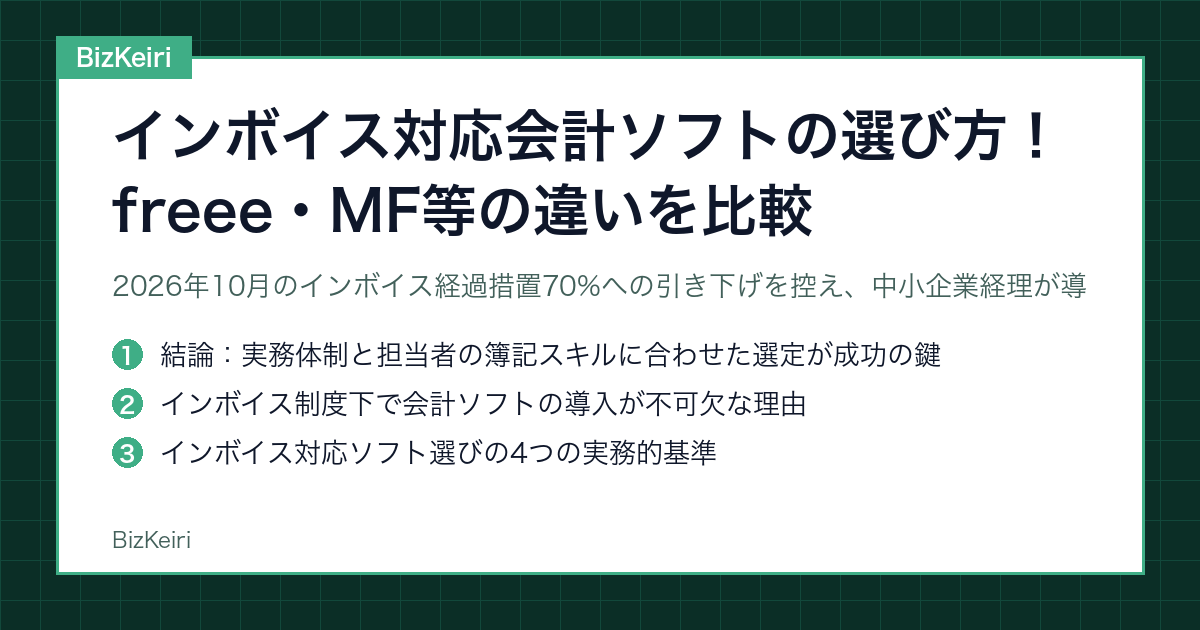 インボイス対応会計ソフトの選び方！freee・MF等の違いを比較