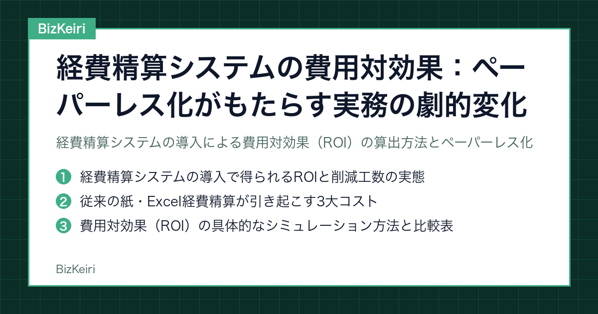 経費精算システムの費用対効果：ペーパーレス化がもたらす実務の劇的変化